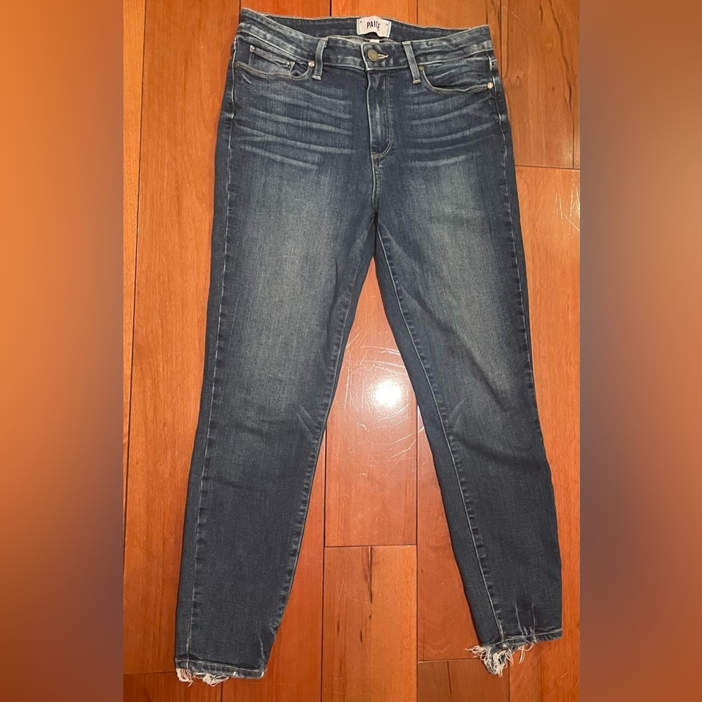 Paige Skinny Jeans Size 28 Hoxton Crop Cotton Elastic Blend